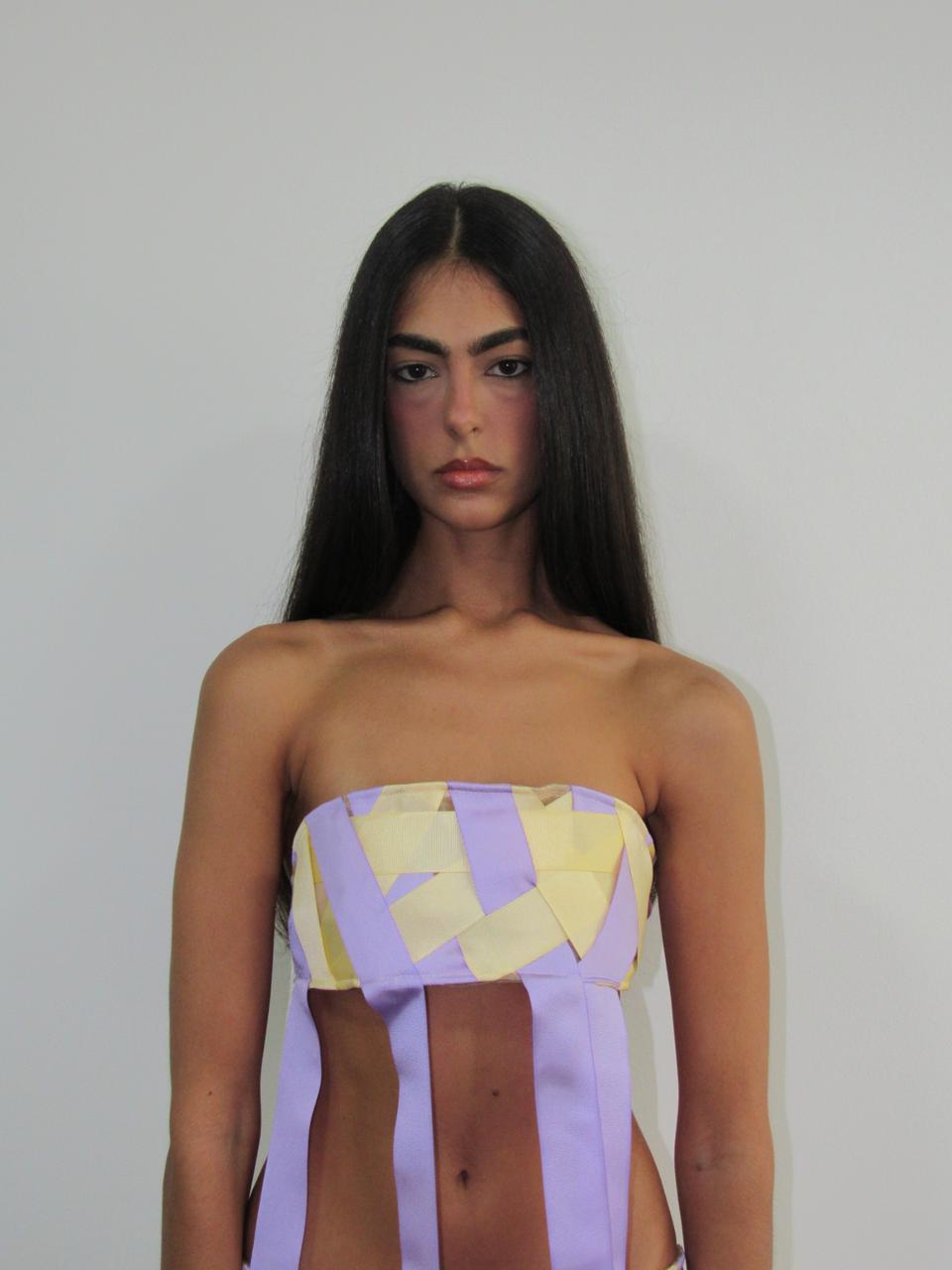 STRAPLESS RIBBON TOP