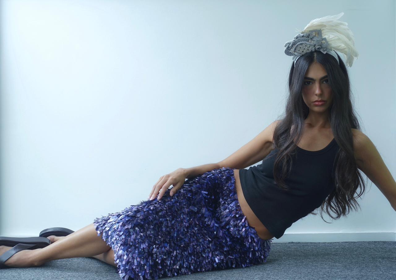 SEQUIN MIDI SKIRT